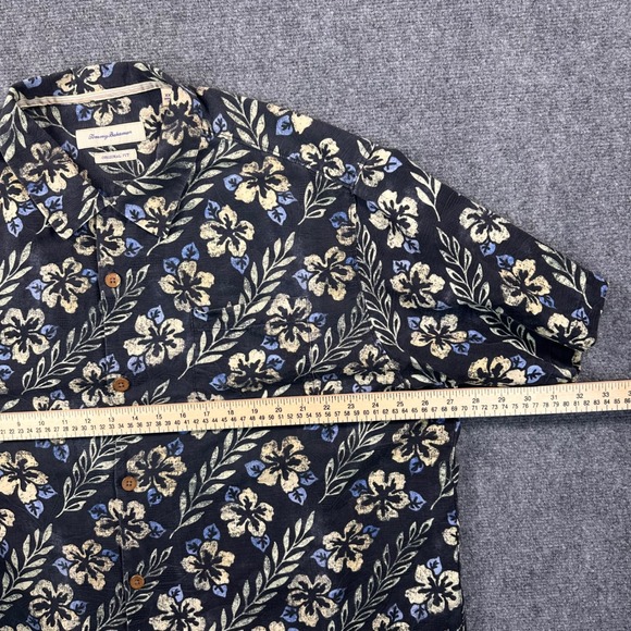 Tommy Bahama Lei Floral Camp 100% Silk Shirt Men's 2XL Black Hawaiian Vacation‎ - Picture 9 of 10